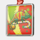 Kerstkampioen die op een snoepje rondlopen metalen ornament (Links)