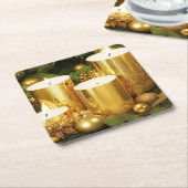 Kerstkandelaars Kerstvakantie Papieren Onderzetter (Schuin)