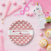 Kerstkandriet Kisses en feestdag Wish Papieren Bordje (Feest)