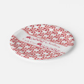 Kerstkandriet Kisses en feestdag Wish Papieren Bordje (Gekanteld)