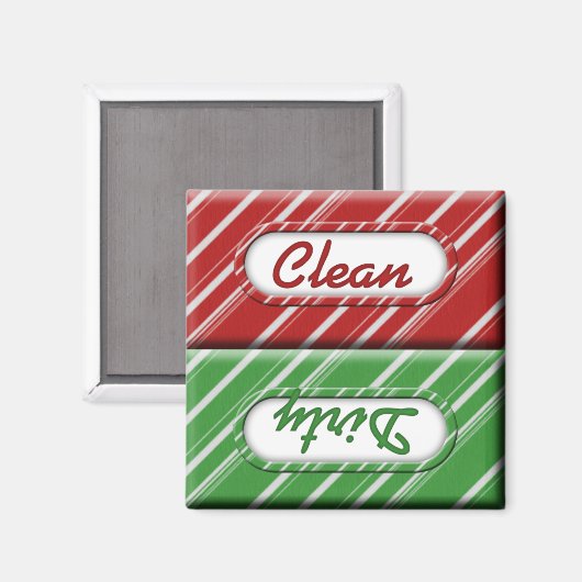 Kerstkandriet Schone vuile wasmachine Magnet (Voorkant / Achterkant)