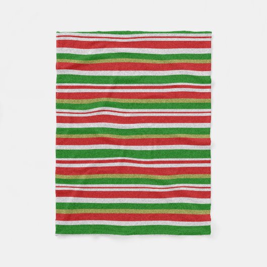 kerstkandriet Stripe Fleece Blanket Deken (Voorkant)