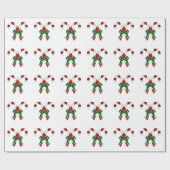 kerstkandystick met boog cadeaupapier (Vlak)