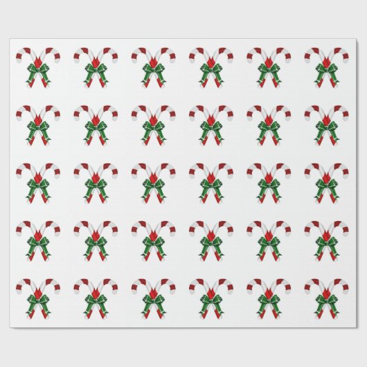 kerstkandystick met boog cadeaupapier (Vlak)