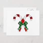 kerstkandystick met boog feestdagenkaart (Voorkant / Achterkant)