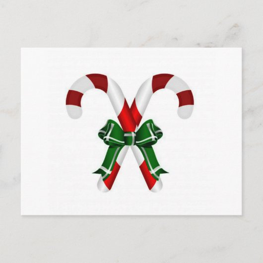 kerstkandystick met boog feestdagenkaart (Voorkant)