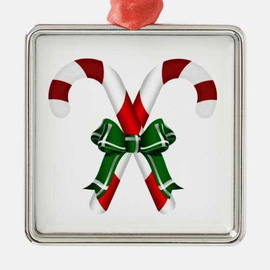 kerstkandystick met boog metalen ornament (Voorkant)