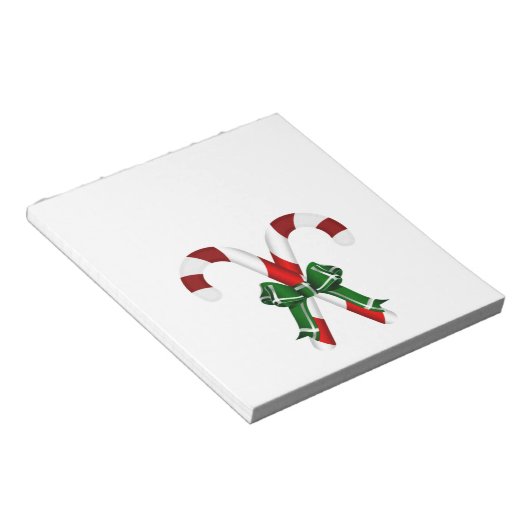 kerstkandystick met boog notitieblok (Schuin)