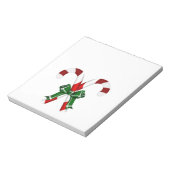 kerstkandystick met boog notitieblok (Linkerzijde)