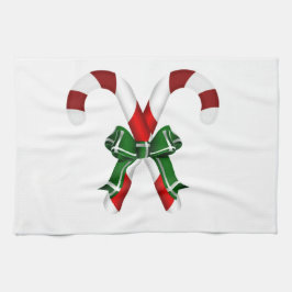 kerstkandystick met boog theedoek