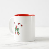 kerstkandystick met boog tweekleurige koffiemok (Voorkant links)