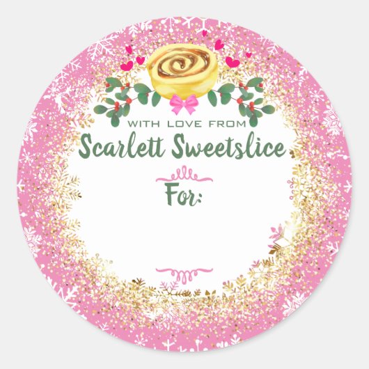 kerstkaneelbakken bakkerij van ronde sticker (Voorkant)