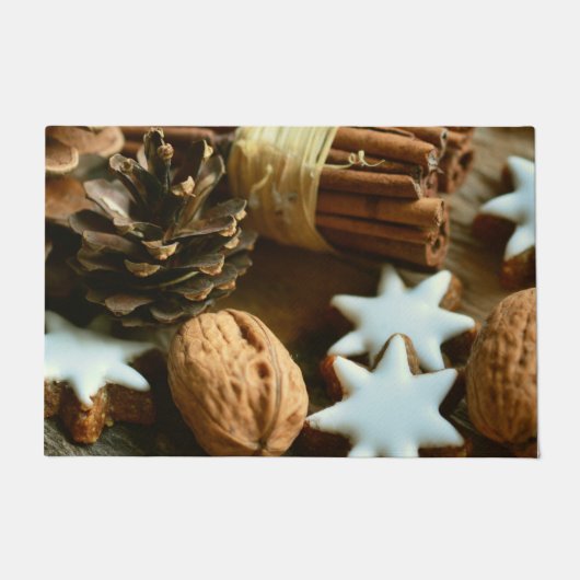 Kerstkaneelsticks en kerstaren deurmat (Voorkant)