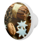 Kerstkaneelsticks en kerstaren keramische knop (Rechts)
