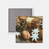 Kerstkaneelsticks en kerstaren magneet (Voorkant / Achterkant)