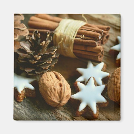 Kerstkaneelsticks en kerstaren magneet (Voorkant)