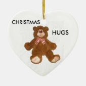 Kerstkaneelversier Teddy Bear Keramisch Ornament (Voorkant)
