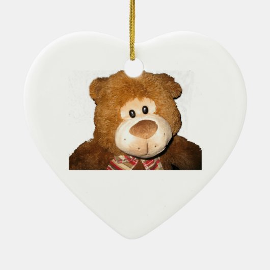 Kerstkaneelversier Teddy Bear Keramisch Ornament (Achterkant)