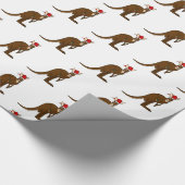 kerstkangaroo-papier cadeaupapier (Hoek)