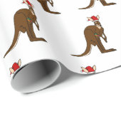 kerstkangaroo-papier cadeaupapier (Rol Hoek)