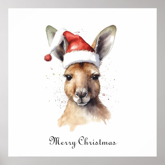 Kerstkangoeroe, aanpasbaar poster (Voorkant)