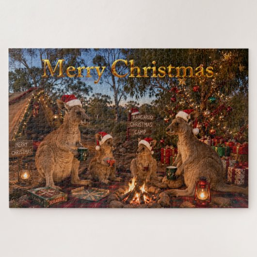 Kerstkangoeroe Kamperen Legpuzzel (Horizontaal)