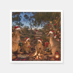Kerstkangoeroe kamperen servet