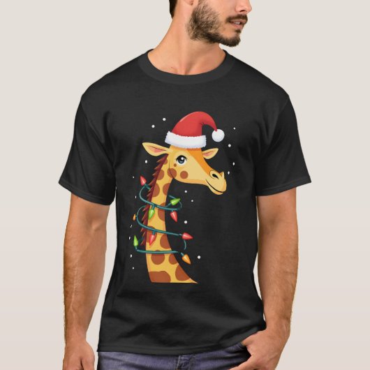 Kerstkangoeroe Kerstman Hoed Lichten Kangoeroe Man T-shirt (Voorkant)