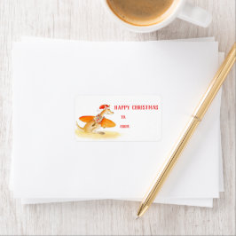 kerstkangoeroe surfer cadeau label (van en naar)