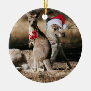 Kerstkangoeroes Australische stijl Keramisch Ornament