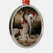 Kerstkangoeroes Australische stijl Metalen Ornament (Rechts)