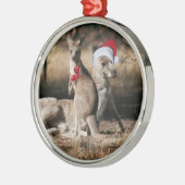Kerstkangoeroes Australische stijl Metalen Ornament (Links)