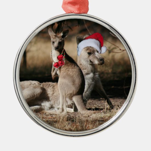 Kerstkangoeroes Australische stijl Metalen Ornament (Voorkant)