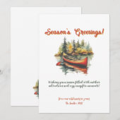 Kerstkano Evergreen Lake Outdoor Adventure Feestdagenkaart (Voorkant / Achterkant)