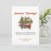 Kerstkano Evergreen Lake Outdoor Adventure Feestdagenkaart (Staand voorkant)