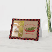 Kerstkano met geruite foto voor Dock The Halls Feestdagen Kaart (Voorkant)