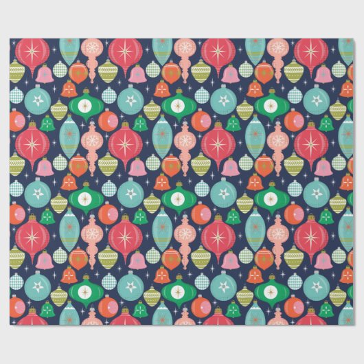 Kerstkanonenblauw Cadeaupapier (Vlak)