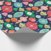 Kerstkanonenblauw Cadeaupapier (Hoek)