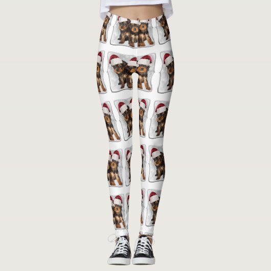 Kerstkansenborden mode leggings (Voorkant)