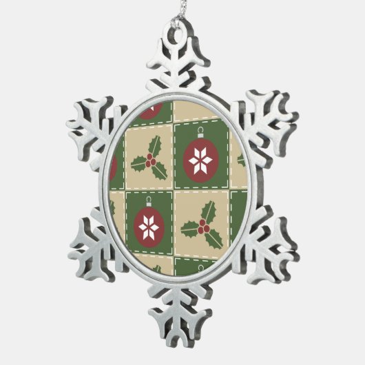 kerstkanteling Pewter Ornament (Rechts)