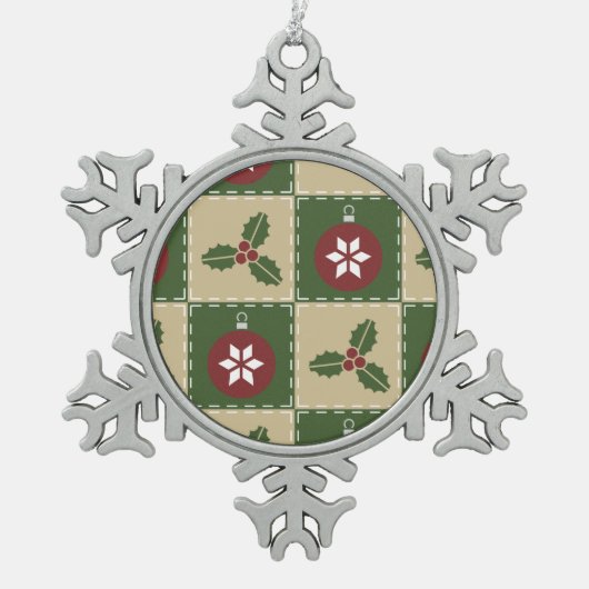 kerstkanteling Pewter Ornament (Voorkant)