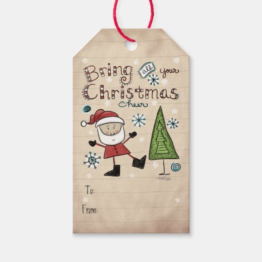 kerstkar cadeaulabel (Voorkant)