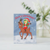 kerstkar feestdagenkaart (Staand voorkant)