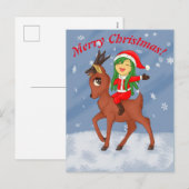 kerstkar feestdagenkaart (Voorkant / Achterkant)