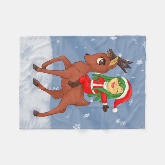 kerstkar fleece deken (Voorkant (Horizontaal))