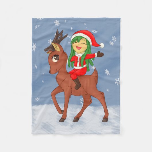 kerstkar fleece deken (Voorkant)