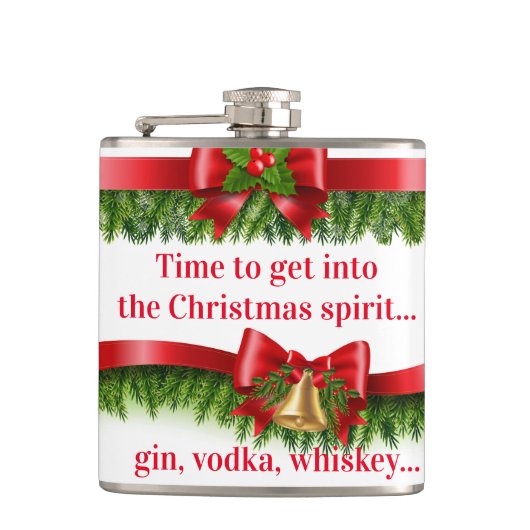 kerstkar heupfles (Voorkant)