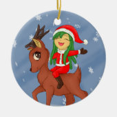 kerstkar keramisch ornament (Voorkant)