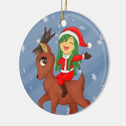 kerstkar keramisch ornament (Links)