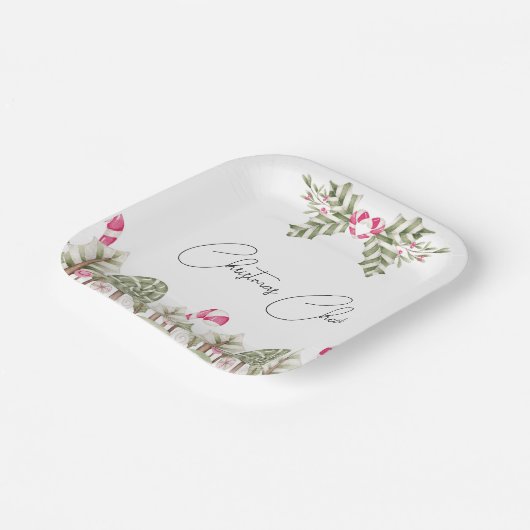 kerstkar papieren bordje (Gebogen)